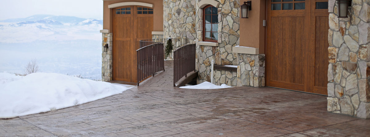 Luxury home with hydronic snowmelt driveway system